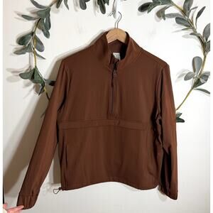 Brown 1/2 Zip Travel Pullover